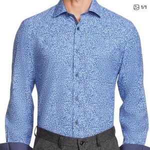 WRK Blue Floral Men's Dress Shirt Size 15